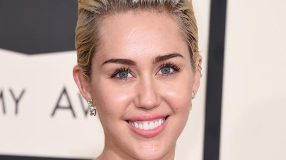 Miley Cyrus arrives at the 57th annual Grammy Awards at the Staples Center on Sunday, Feb. 8, 2015, in Los Angeles. (Photo by Jordan Strauss/Invision/AP)