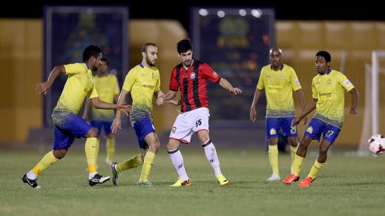 اهداف مباراة النصر والرائد اليوم وملخص نتيجة مباراة دوري جميل بتفوق العالمي بهدف نايف هزازي من ركلة جزاء